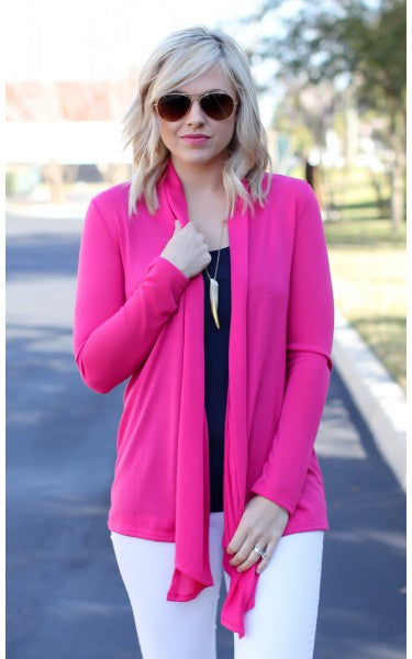 Sweet As Sugar Cardigan - Bright Pink
